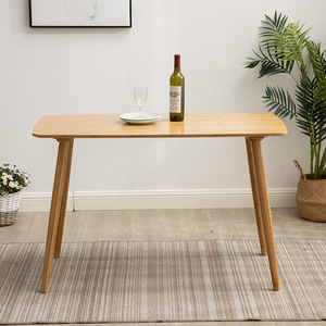 Mesa de Comedor Nórdica de Madera Maciza, Rectangular, Color Natural, Muebles Multiusos para Comedor - Product Image 2