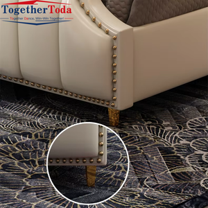 เตียงคู่ขนาดคิงไซส์สำหรับเฟอร์นิเจอร์ห้องนอนบ้านไฟหรูหราดีไซน์ใหม่ล่าสุด - Product Image 5