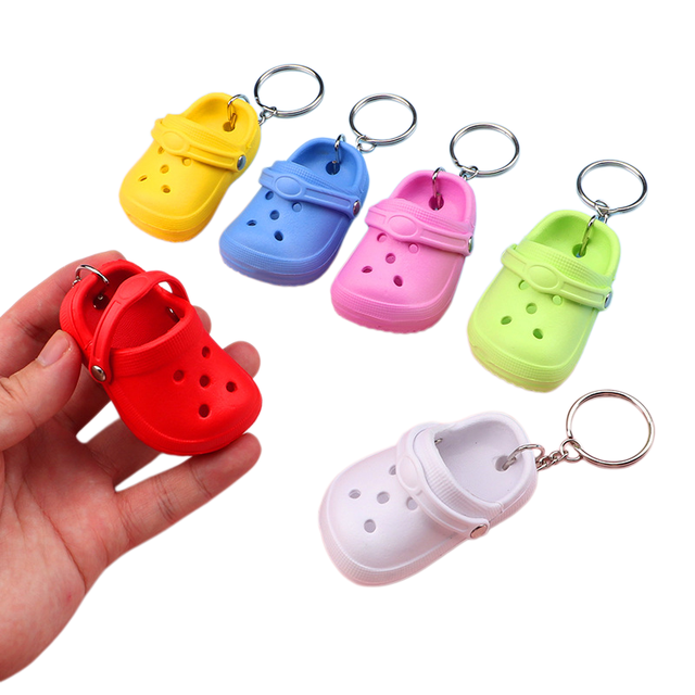 Wholesale 3D Mini Eva Plastic Foam Cartoon Cute Slipper Shape Keychain Backpack Gift Promotion Gifts