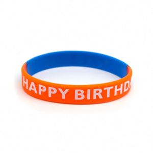 Bracelet en silicone segmenté coloré pour fête d'anniversaire, jeu événementiel, bracelet élastique en caoutchouc personnalisable - Product Image 5