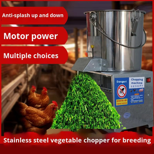 เครื่องหั่นผักสแตนเลสคุณภาพสูง สภาพใหม่ เครื่องสับผักสำหรับปศุสัตว์ 220V กำลังการผลิต 100 กก./ชม. ใบมีด 4 ใบ - Product Image 3