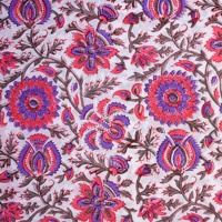 Sacs et rideaux en tissu de coton imprimé floral multicolore, faits à la main en Inde, écologiques, légers et doux pour la peau, vente en gros