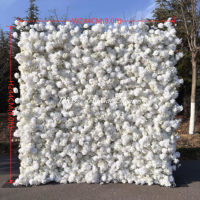 Mur de fleurs artificielles DKB, best-seller, décoration murale de fleurs blanches de qualité supérieure, toile de fond de 8 pieds x 8 pieds pour la décoration de mariage en intérieur