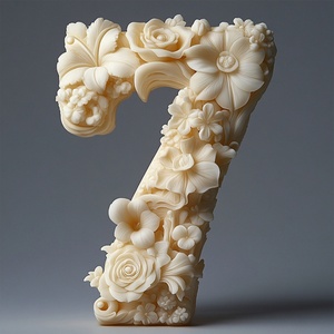 แม่พิมพ์เทียนดิจิตอลแม่พิมพ์ซิลิโคนนูนรูปดอกไม้สำหรับตกแต่งเค้กวันเกิดแม่พิมพ์เทียนหอม - Product Image 3