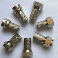 Conector RF coaxial de rosca con carcasa de latón, resistente a la humedad IP67, con contacto de cobre macho tipo F RG6