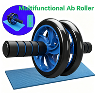 Rouleau Abdominal Unisexe pour Entraînement à Domicile – Roue d'Exercice Abdominale en PVC Pliable et Légère pour Musculation