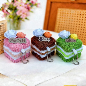 Jolie poupée porte-clés en <span class=keywords><strong>peluche</strong></span> en forme de gâteau, pendentif sac à pâtisserie chocolat, rembourrage en coton PP, polyester, 8 cm, unisexe, à partir de 14 ans - Product Image 1