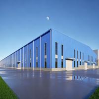 Nave Industrial Prefabricada con Revestimiento Metálico Azul PPGI |   Edificio de Almacenamiento Logístico y Planta de Fábrica con Estructura de Acero Personalizada