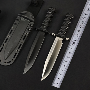 Schweres Messer mit gerader Klinge aus 7Cr17MoV-Stahl, feststehende Klinge, Nylonfasergriff, Full Tang, Outdoor-Überlebens- und Jagdmesser mit Scheide - Product Image 6