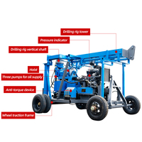 Foreuse rotative tout-terrain diesel pour puits profonds avec pompe à boue intégrée et fonctionnement automatique du moteur
