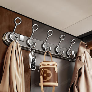 ตะขอแขวนผนังแบบสุญญากาศ แข็งแรง ทนทาน 6 ตะขอ รูปทรงสี่เหลี่ยมผืนผ้า ป้องกันสนิม สำหรับแขวนเสื้อผ้าในทางเข้า สี Gunpowder - Product Image 1