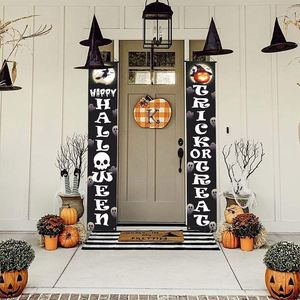 Halloween Couplets Porch Front for Door Hanging Decor Wall Outdoor Welcome <b>Banners</b> Sign - Product Image 3