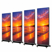 Écran LED pliable pour mur vidéo P1.53 P1.86 P2, affichage publicitaire commercial avec roues, directement de l'usine