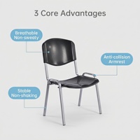 Chaise de bureau confortable en maille avec accoudoirs résistants aux chocs, structure en acier anti-basculement et siège respirant pour poste de travail