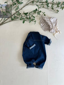 Ins Jungen und Mädchen Mode Denim Overall Baby Herbst Outwear lässig Langarm Stram pler - Product Image 3