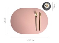 Vente chaude Sets de table en cuir Usine Forme ovale Tapis de table à manger Napperons en cuir Pu Tapis de table