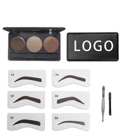 Poudre à Sourcils Naturelle Kit de Maquillage Poudre à Sourcils Pochoir Pressé Poudre à Sourcils Cosmétique Imperméable