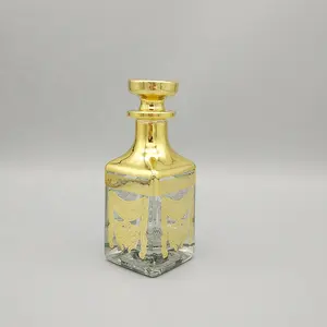 2021 popular wholesale Customized gold silver Aroma Fragrance Diffuser Hot stamping glass decanter for bulk perfume