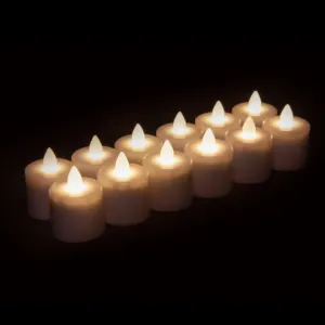 12Pcs Wireless Inductive Rechargeable LED Tealight Candles For Home With Remote Timer