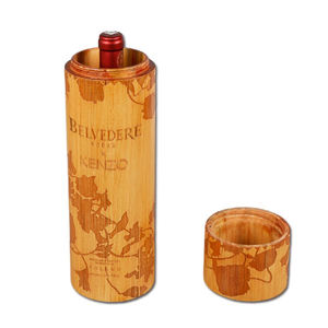 Caja de Vino Cilíndrica de Madera de Lujo DS con Materiales Reciclados, Empaque y Almacenamiento de Regalos 3D Personalizables - Product Image 3