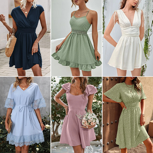 Ventes en gros de robes décontractées neuves pour femmes, lots assortis de vêtements, vêtements en vrac, stock QZ-072, modèle CN/GUA, origine - Product Image 6