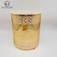 Vente chaude Nouveauté Arrivée Ensemble de poubelle en métal unique et exquis Ensemble de papier toilette Hôtel Maison Ménage Sculpture de fleurs Design unique