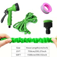 Tuyau d'arrosage télescopique haute pression transfrontalier avec pistolet à eau pour lavage de voiture, arrosage de fleurs, bain d'animaux - Thermoplastique