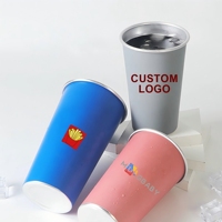 Gobelet en aluminium monocouche de 450 ml (16 oz) à changement de couleur pour boissons froides et bière, divers styles
