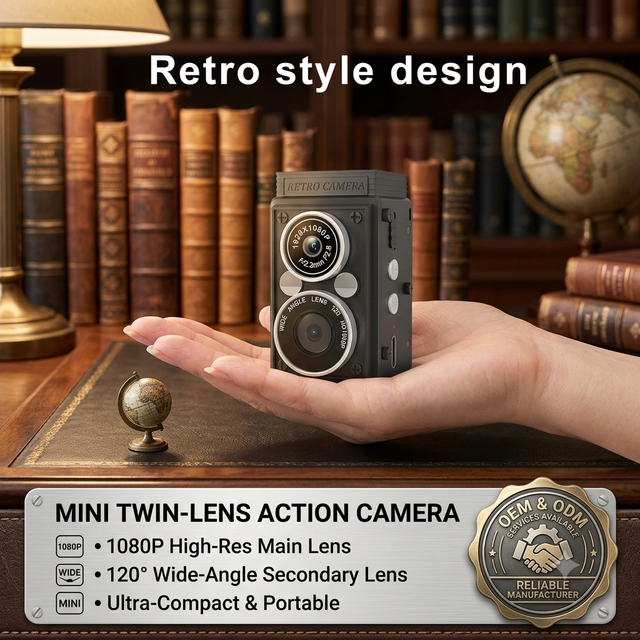 S11 Dual Lens Kids Camera 4MP HD Video 12MP Photo Night Vision 1000mAh Long Battery Support 512GB Mini Digital Toy Camera