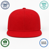 Casquette Snapback Rouge Personnalisée avec Logo Privé, Visière Plate Structurée, 6 Panneaux, Coton Vierge, Fournisseur OEM en Gros, Unisexe