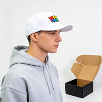 Boîte d'expédition pour chapeaux avec logo personnalisé, insert en carton ondulé, emballage pliable, fournisseur en gros d'emballages pour casquettes