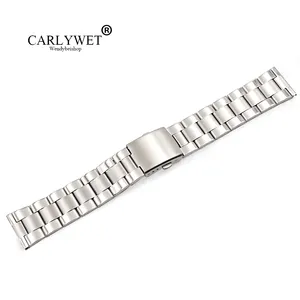 22mm Silver Straight End Screw Links Deployment Stainless Steel Wrist Watch Bracelet For Rolex Omega Tudor Panerai
