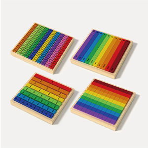 Apprentissage éducatif précoce en bois comptage des mathématiques cent charater board jouets blocs de comptage de couleur - Product Image 1