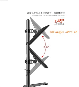 Support de moniteur vertical double Zeno avec pince de fixation pour bureau, support de moniteur d'ordinateur, montage sur poteau VESA DW120-T - Product Image 4