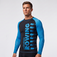 Rashguard de Rame Personnalisé, Coupe Ajustée, Extensible, Anti-Frottement, Respirant pour Équipes de Sports Nautiques