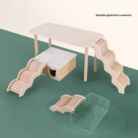 Tangga Panjat Kayu Tafit untuk Hamster Gerbil Tikus Hewan Peliharaan Kecil Perlengkapan Furnitur Lanskap Hamster Perlengkapan Hewan Kecil