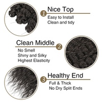 Lot de 3 extensions de cheveux tressés au crochet de 300 grammes, couleur gris, 22 pouces, Ariell Deep Water Twist, blond piano bouclé, haute température