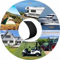 Panneau solaire semi-flexible monocristallin 180W pour camping-car, bateau, cabane, fourgonnette, voiture, surfaces irrégulières, compatible OEM