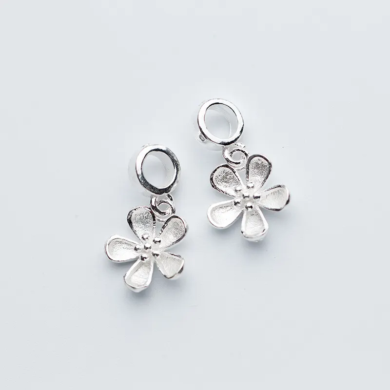 Trend 925 Silver DIY Jewelry Finding Flowers Charm Sterling Silver Daisy Charm
