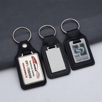 Ensemble de porte-clés en cuir avec logo personnalisé, plaques métalliques vierges gravées et imprimées pour la promotion de la marque d'entreprise, cadeaux promotionnels, articles publicitaires
