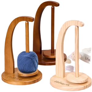 Custom Magnetic Wooden Yarn <b>Holder</b> for Knitting and Crocheting Rotating Yarn Spinner with Wall Hanging Design for Christmas - Product Image 1
