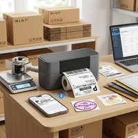 Imprimante d'étiquettes thermiques Phomemo PM245BT 4x6 pour l'expédition, les colis et les entreprises en ligne, noire