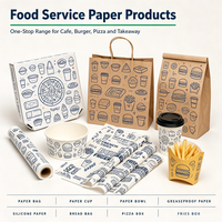 Papier d'emballage pour hamburger et sandwich, résistant à la graisse, personnalisé, papier ciré pour aliments et gâteaux, pour restaurant, emballage de hamburgers et d'aliments