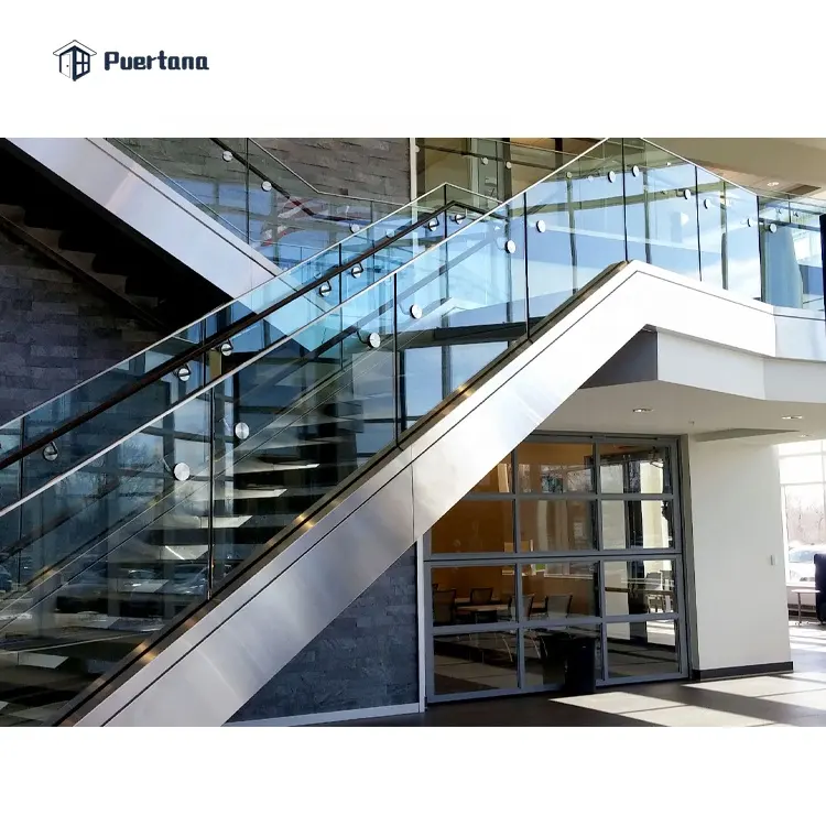 Ucuz Modern Balkon Açık Metal Yan Montaj Korkuluk Merdiven Cam Korkuluk Tasarımı Balkon Resimleri