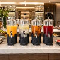 Distributeur de boissons noir de luxe pour hôtel, buffet, banquet, traiteur, avec robinet, distributeur de jus commercial pour boissons froides