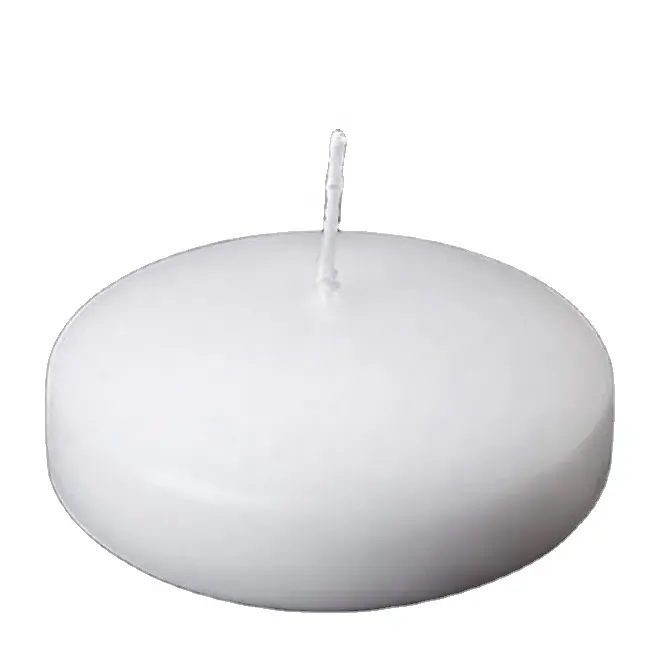 Bougies flottantes blanches de 3 pouces de diamètre pour mariages dîners de vacances de Noël temps de combustion de 8 heures
