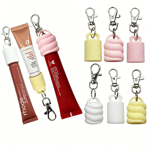 Llavero de silicona con patrón de círculos de anime, accesorio para gorra, soporte portátil y duradero, compatible con el almacenamiento de bálsamo labial - Product Image 1