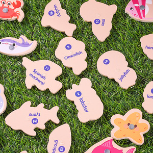Jouets de pêche magnétiques JK, 33 pièces, animaux marins en bois, éducatifs pour enfants de 3 à 6 ans, garçons et filles - Product Image 2