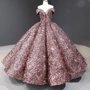 Gaun pengantin wanita, warna berubah Bling payet kostum <span class=keywords><strong>Prom</strong></span> bahu terbuka rok Tutu gaun malam dewasa - Product Image 6