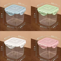 Conteneur de stockage en plastique PET hermétique portable jetable avec couvercle à fermeture à pression, transparent, carré, personnalisable, pour collations, biscuits, desserts